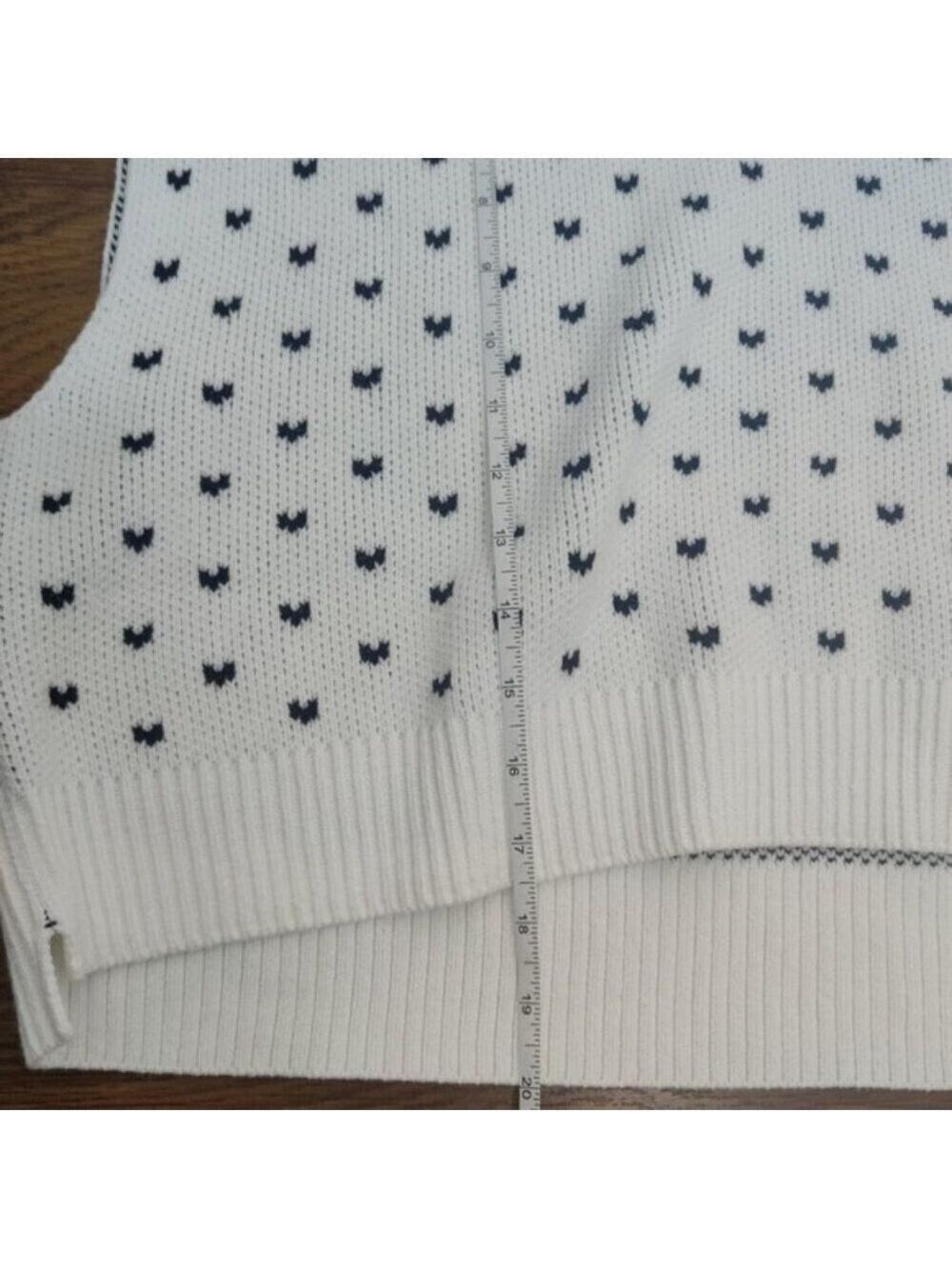*Free People Easy Street White Black Heart Knit Sweater Vest NWOT Size M - Picture 9 of 9